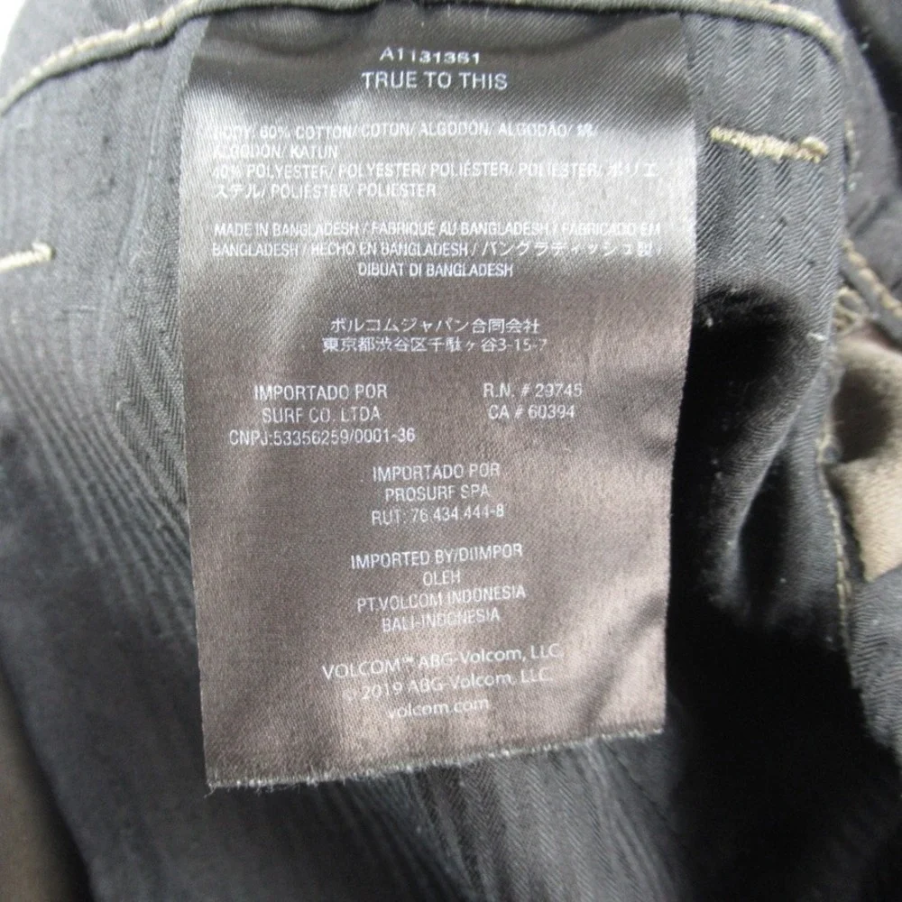 Volcom Mens A1131351 Frickin Modern Stretch Chino Pants Brown Size 32 - Picture 10 of 12